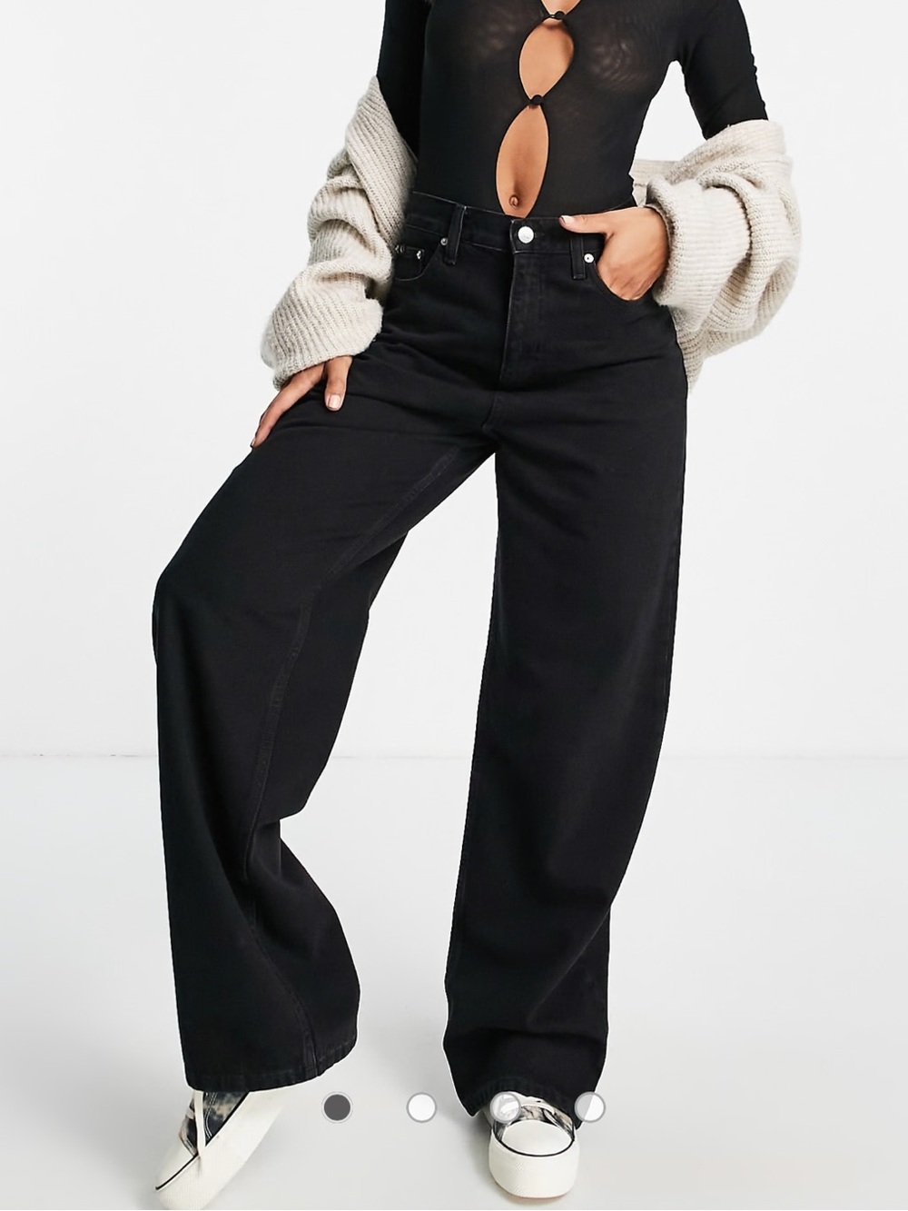 Calvin Klein-High Rise Wide Leg Relaxed Jeans